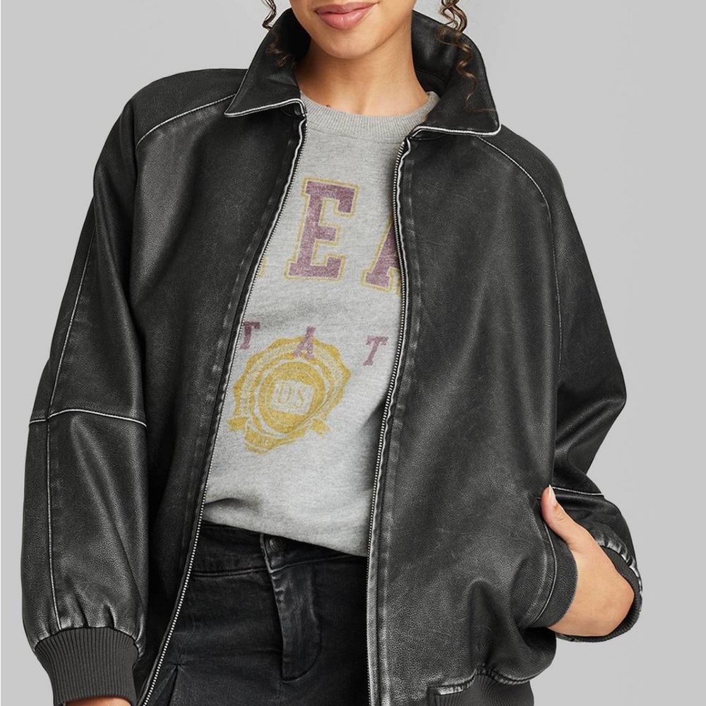 Wild Fable leather bomber